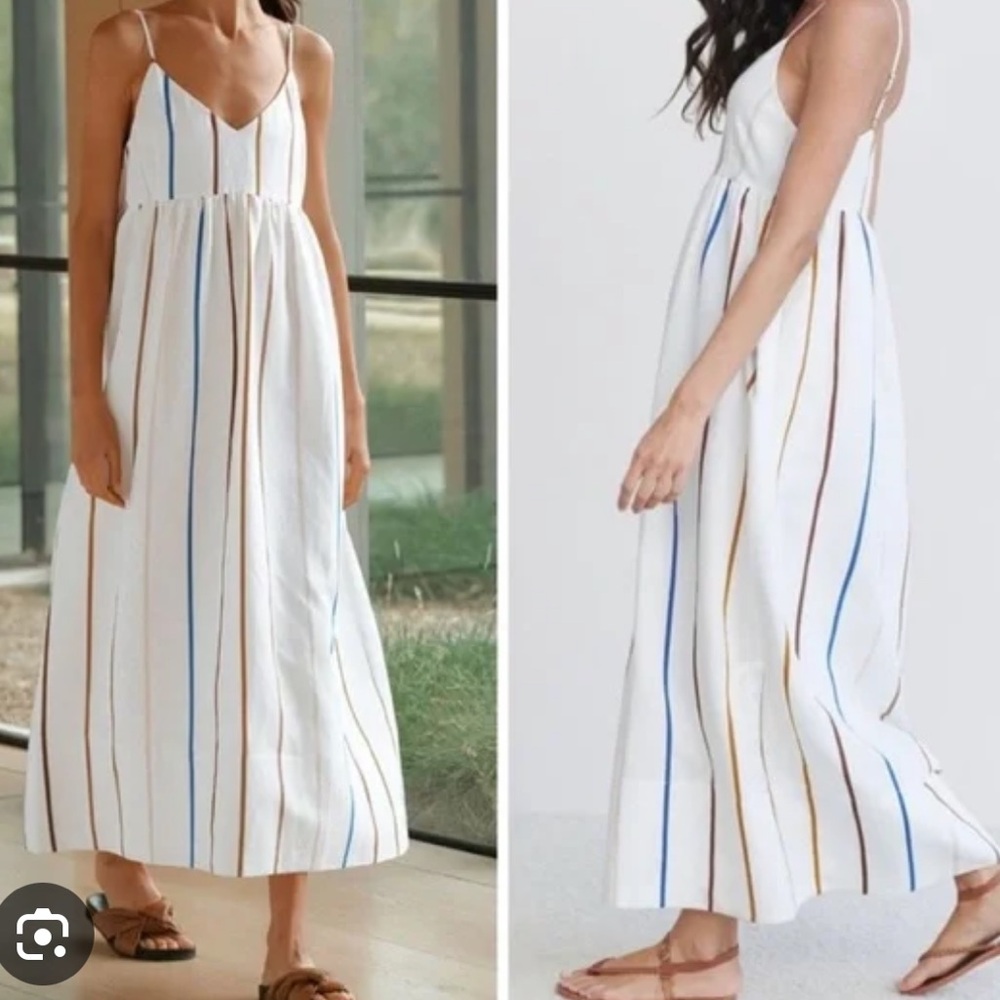 Jenni Kayne Cove Sundress with Blue and Brown Stripes